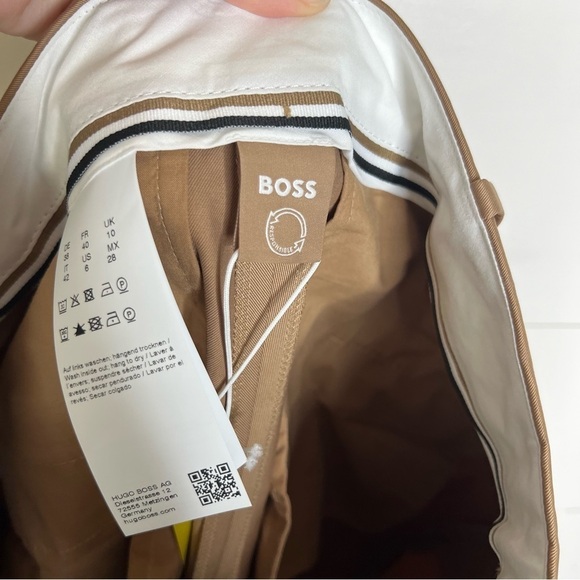 HUGO Boss Cotton High Rise Button Fly Tachino2 Trouser in Medium Beige - Picture 4 of 14